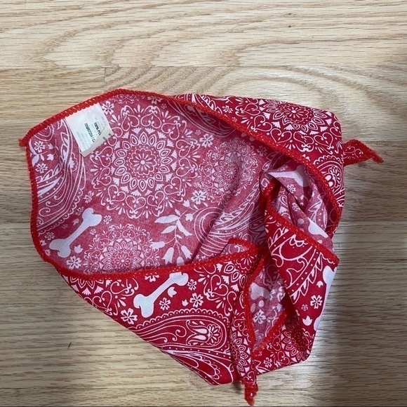 Dog Small Scarf Red White Pet Accessory - Picture 5 of 5